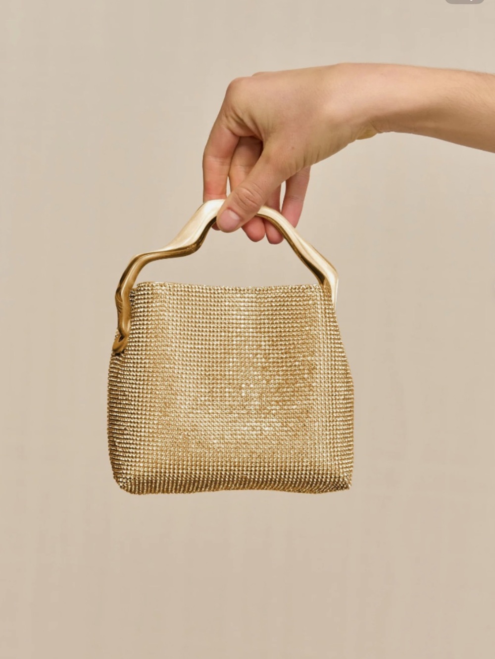 NWT CULT GAIA SOLENE GOLD RHINESTONE BAG!